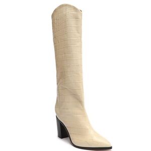 SCHUTZ Maryana Pointed Toe Block Heel Knee High Boot NEW WITH BOX